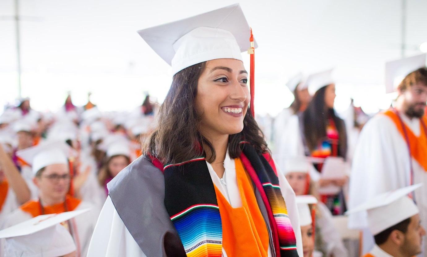 laila alvarez smiles during graudation ceremony